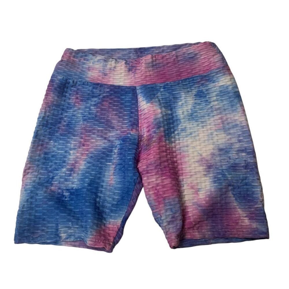 Tie Dye Waffle Knit Biker Shorts